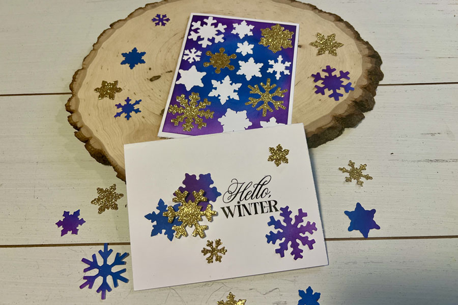 Snowflake Pattern Cards 2 for 1