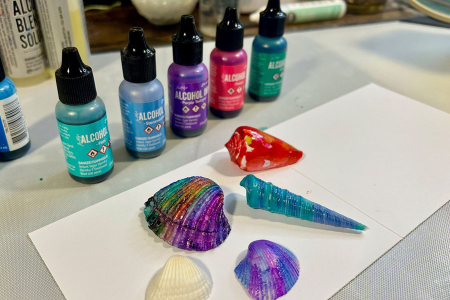 Alcohol Ink Shells Store Event.