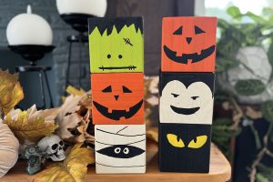 Halloween wooden blocks.