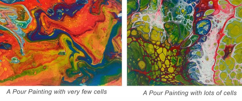 Example of cells in pour paintings