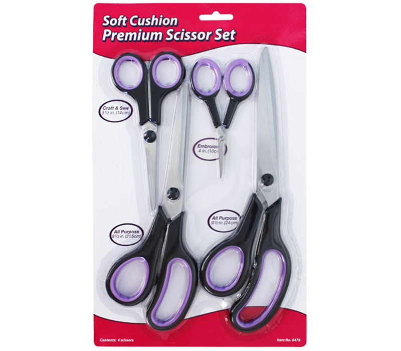 Allary Soft Cushion Scissors - 4 Scissor set. #6478