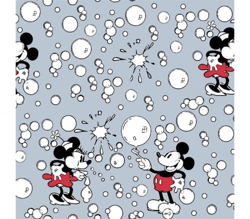 Disney Mickey Mouse And Minnie Mouse Bubbles - On Grey