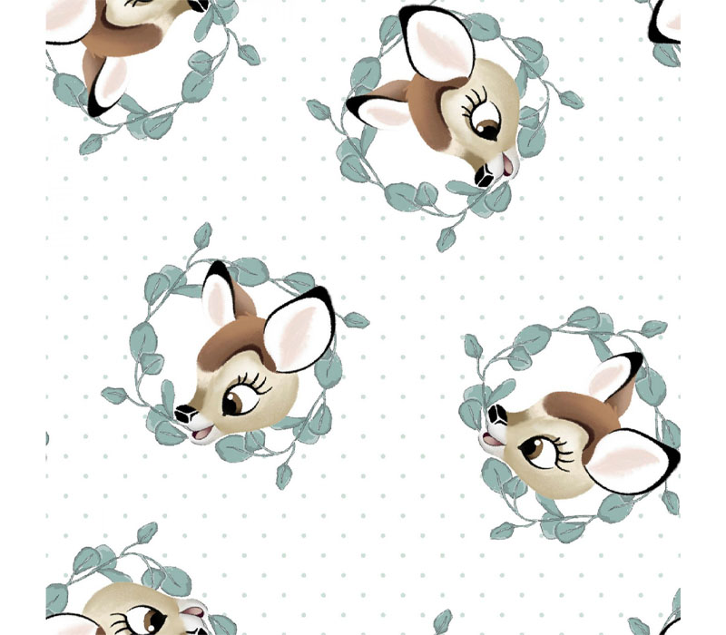 Disney Bambi in Wreaths - Allover Toss On White