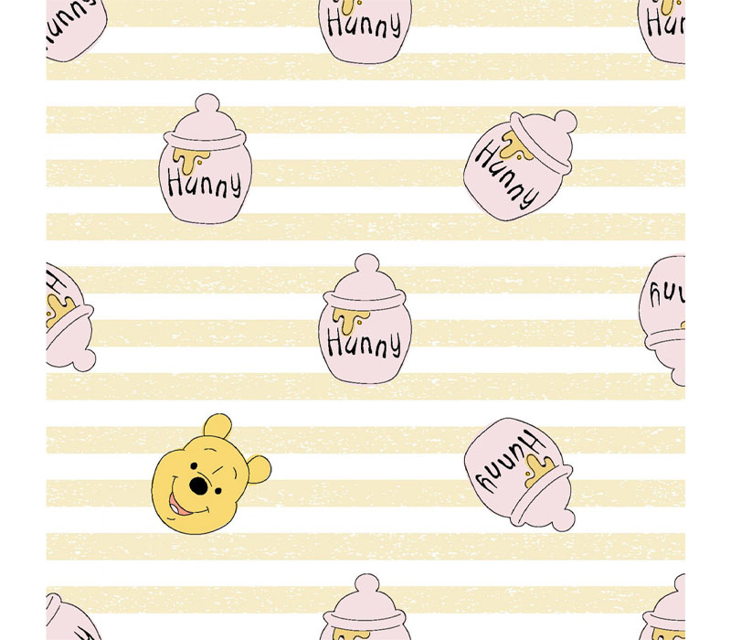Winnie the Pooh and Hunny - Stripes Yellow and White