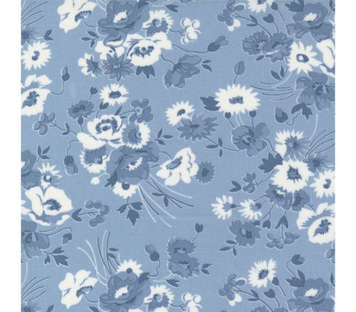 Nantucket Summer by Camile Roskelley Somerset Floral Cream on Light Blue