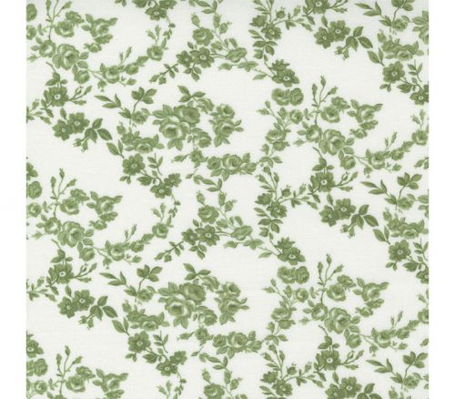 Nantucket Summer by Camile Roskelley Surfside Floral Green on Cream