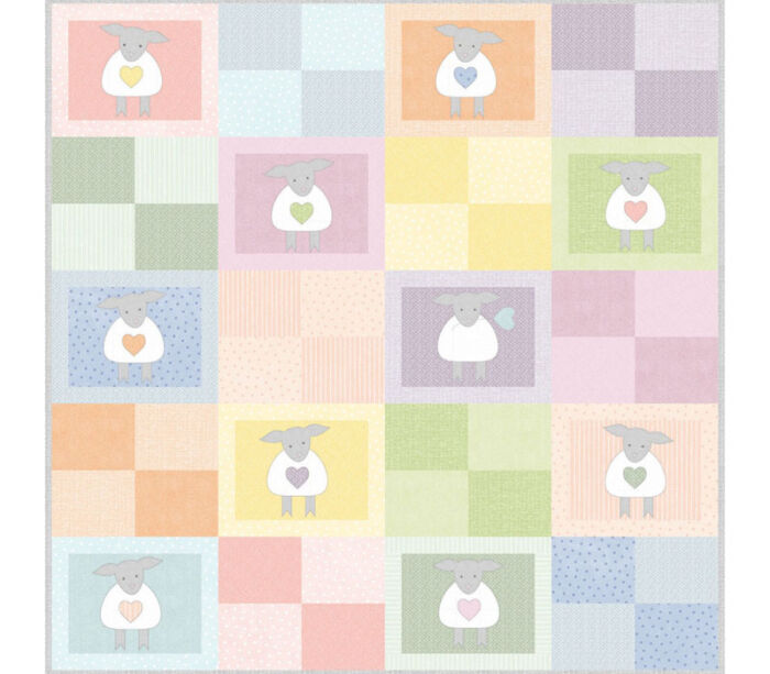 Woolies Sweet Lambies Quilt Top Kit.