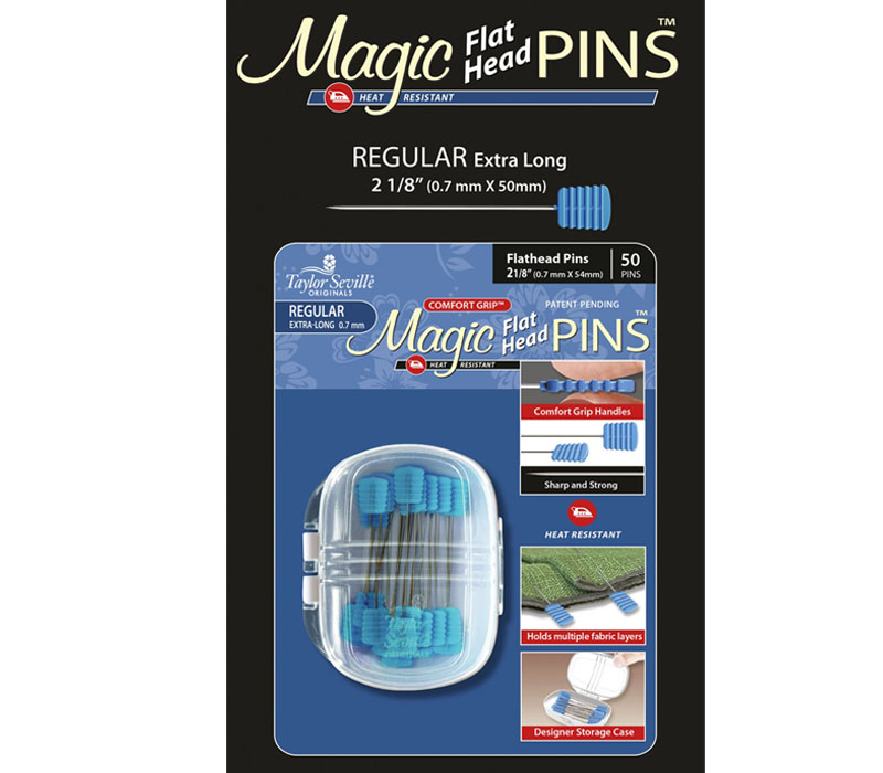 Taylor Seville Magic Pins Flat Head Regular 0.7mm - 50 Count. #219904