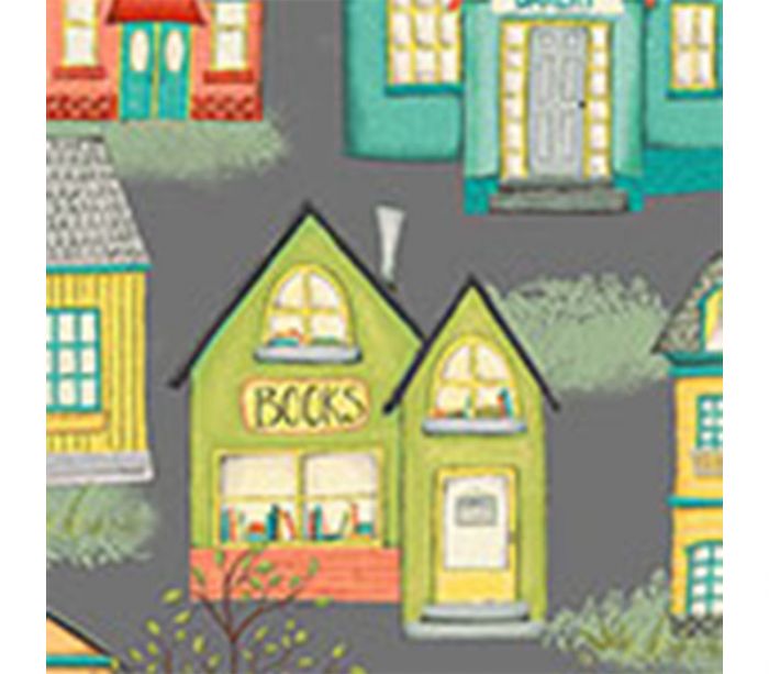 Be My Neighbor by Terri Degenkolb Houses on Gray