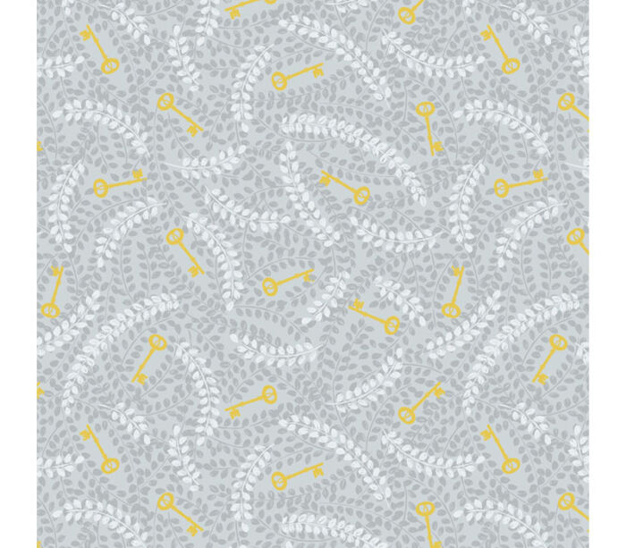 Winter Garden Gold Metallic Keys on Grey