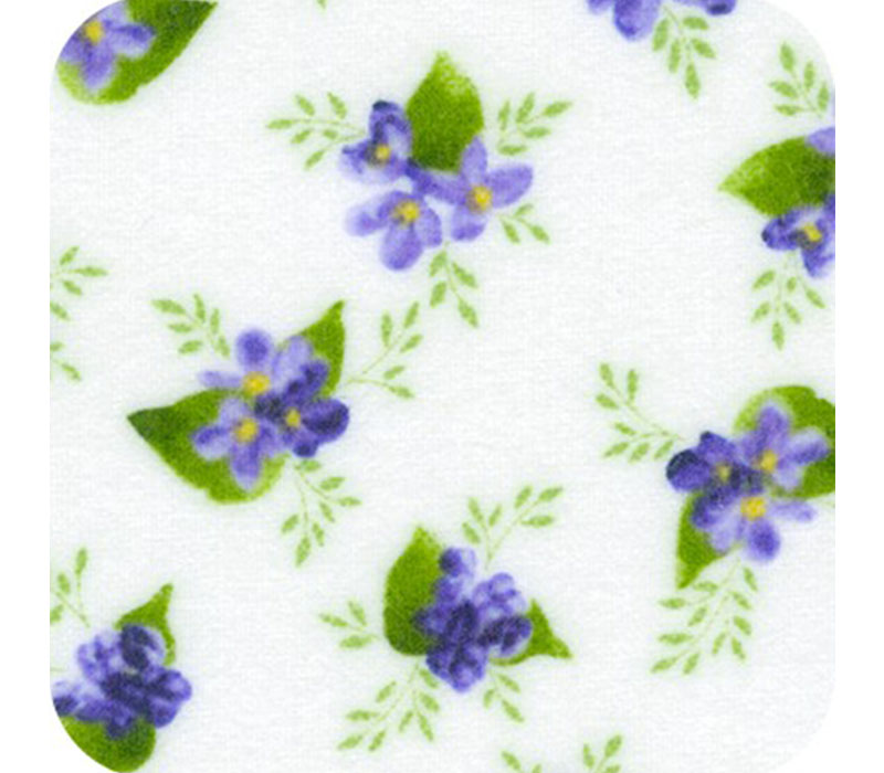 Elizabeth Flannels Small Lilac Tossed on White