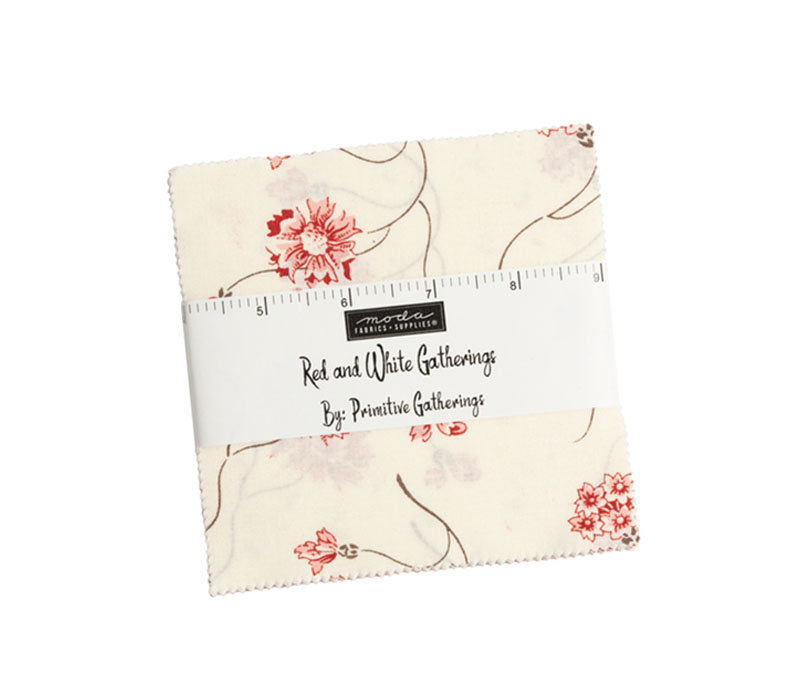 Red & White Gatherings Charm Pack 5-inch Squares