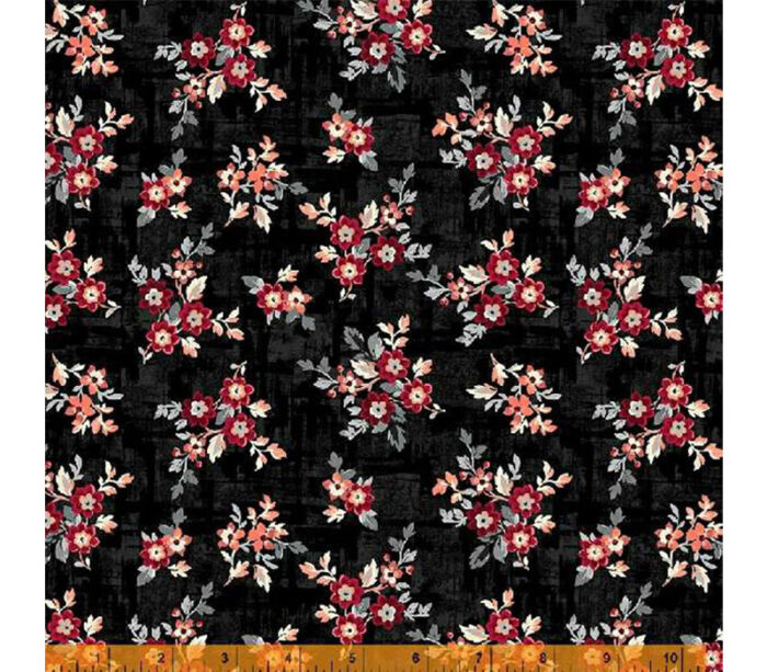 Ruby Classic Florals Corsage Roses on Soot 53391-1