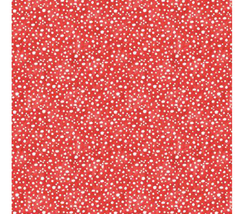 Gnome and Garden Mushroom Dots White on Red