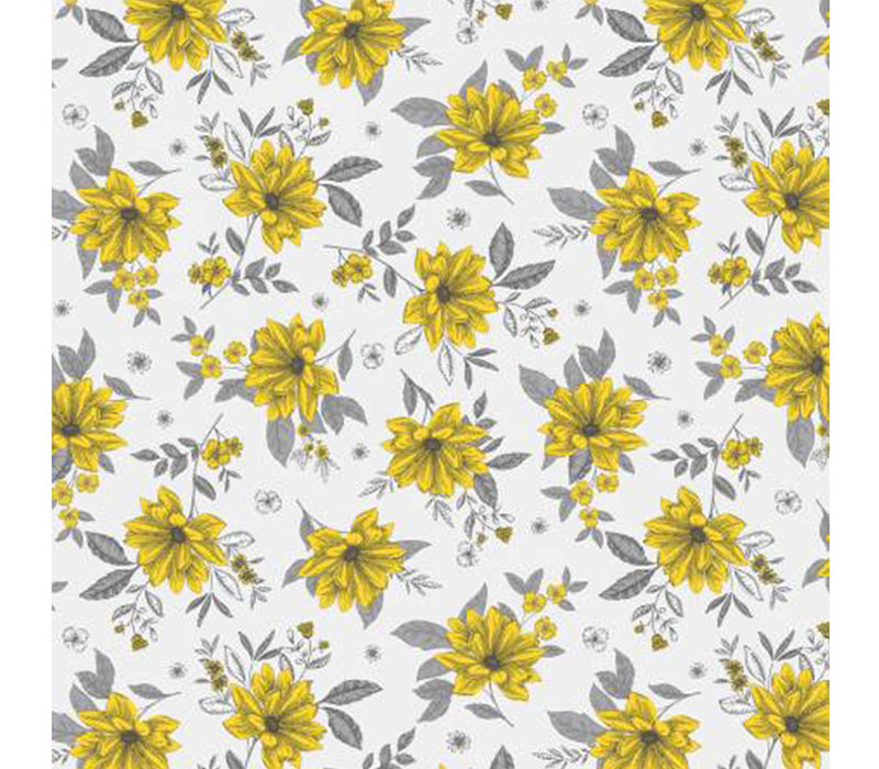 Belle Floral Fantasy on Dove Gray.