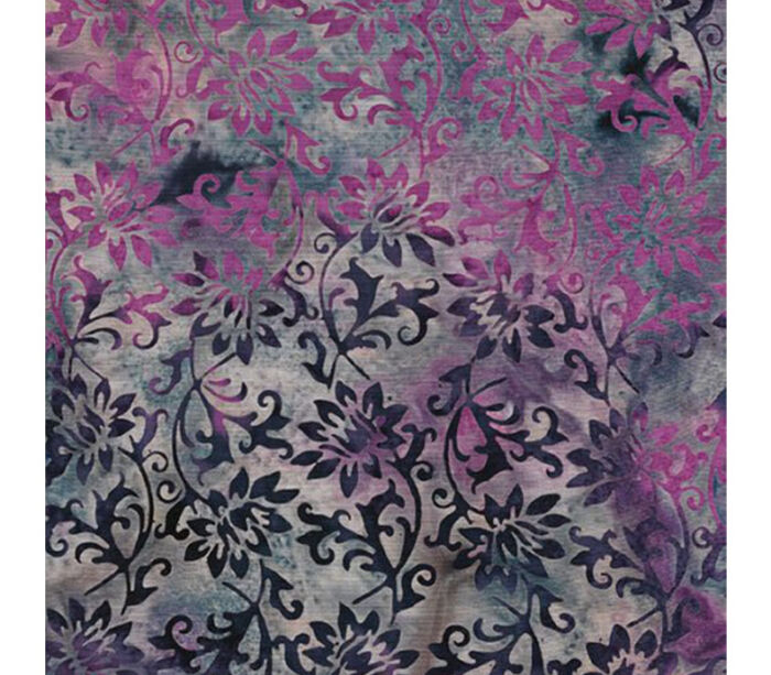 Princess Rose Batiks Floral in Multi Purple Peach Rhapsody