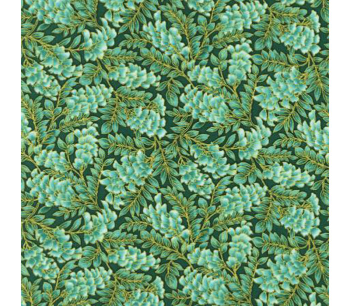 Aurelia Leaves in Parsley with Gold Metallic Highlights