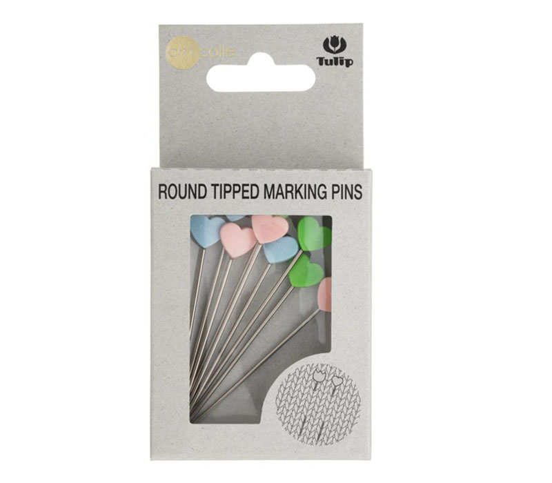 Tulip Marking Pins Heart Shaped - 9 count Pink - Blue and Green