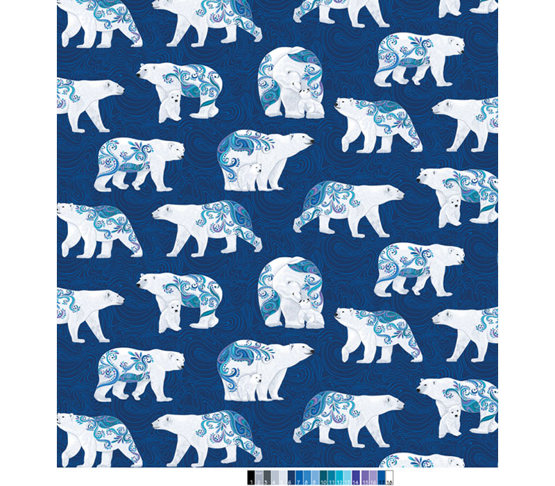 Polar Attitude Bears Large Allover Blue