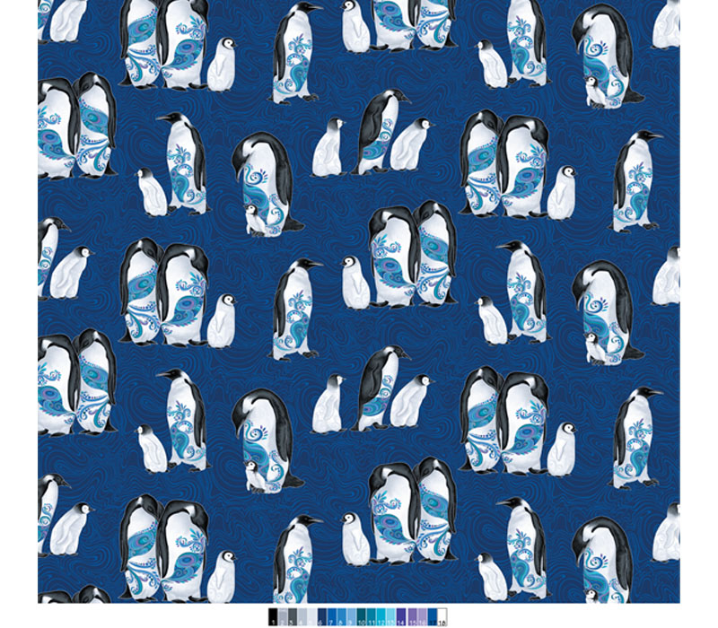 Polar Attitude Penguins Allover Blue