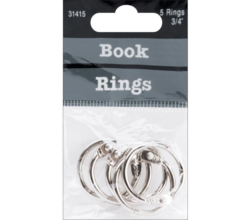 Book Rings 3/4-inch - 5 count Silver finish #31415