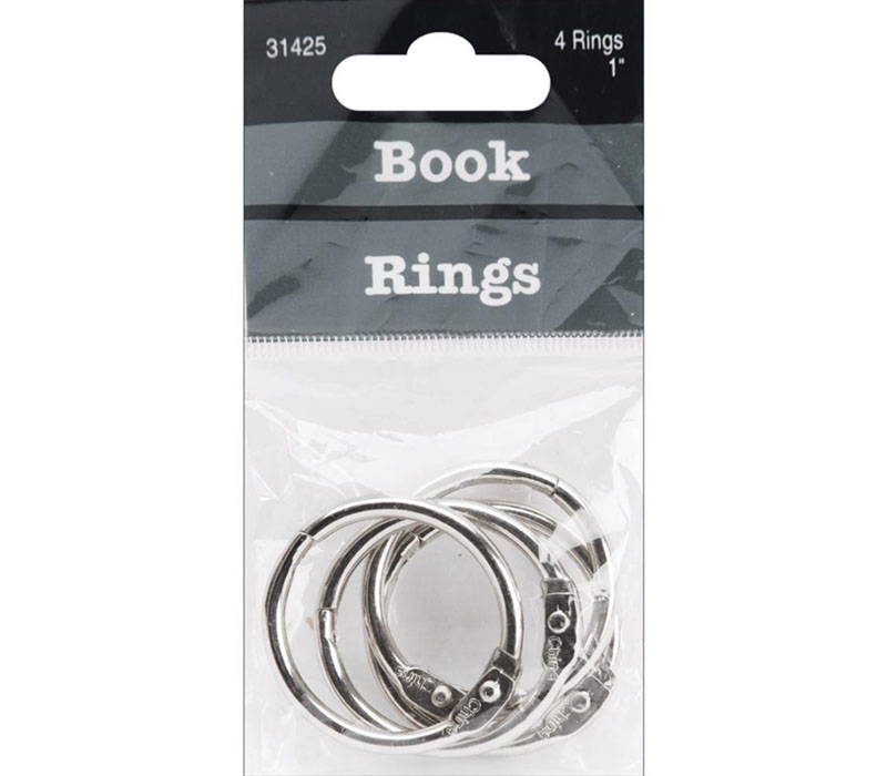 Book Rings 1-inch - 4 count Silver finish #31425