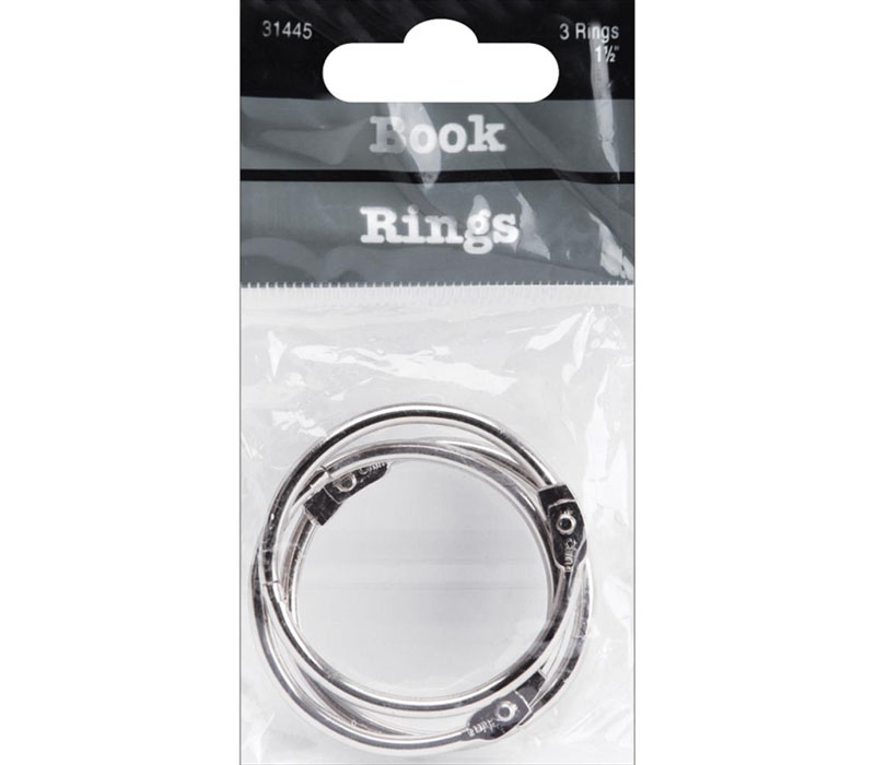 Book Rings 1 1/2-inch - 3 count Silver finish #31445
