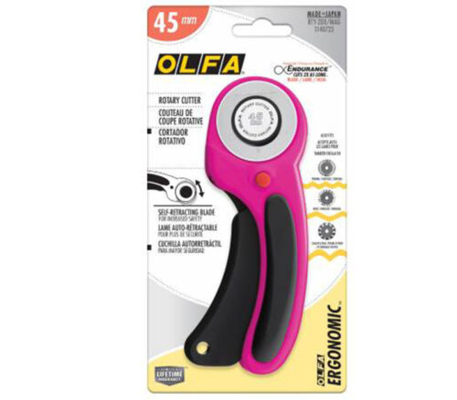 Olfa 45mm Ergonomic Rotary Cutter in Magenta