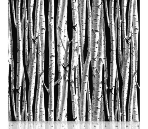Fletcher Flannel Birch Forest on Black