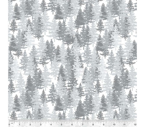 Fletcher Flannel Evergreens on White