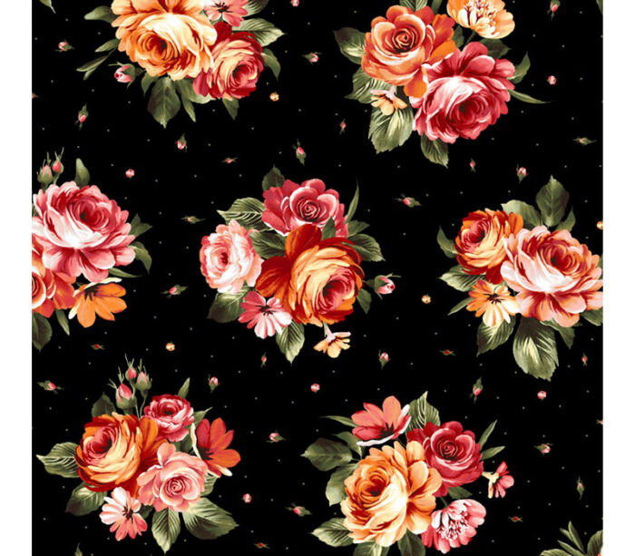 Harvest Rose Flannel Bouquets on Jet Black