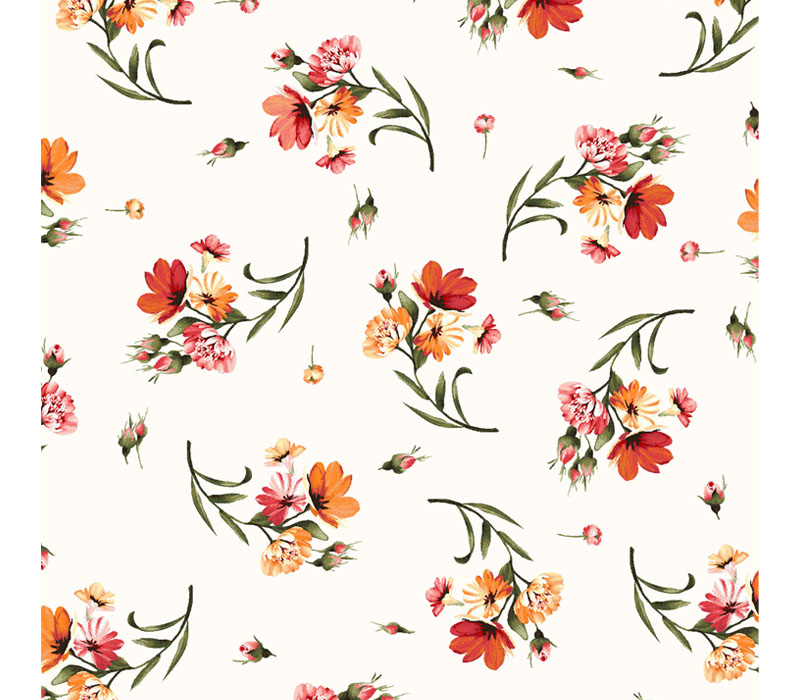 Harvest Rose Flannel Floral Toss on Natural