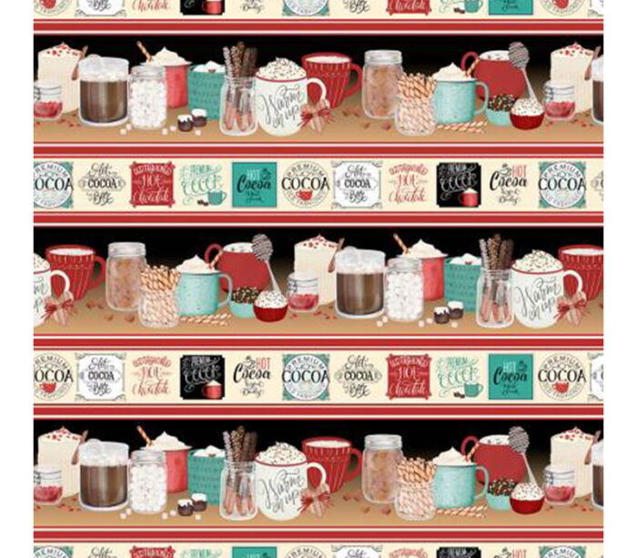 Cocoa Sweet Hot Cocoa Mugs and Labels Novelty Stripe