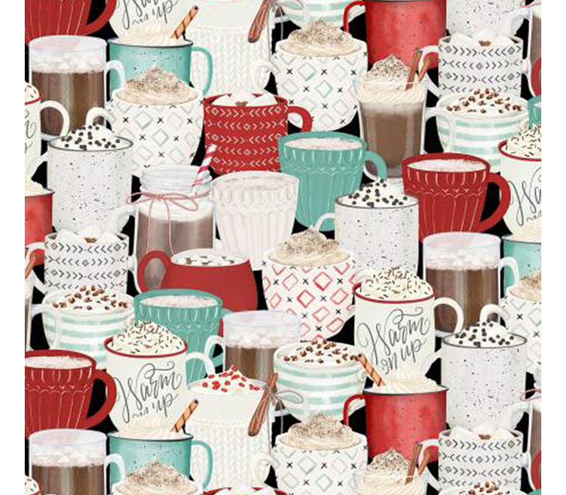 Cocoa Sweet Hot Cocoa Mugs Allover Multicolor