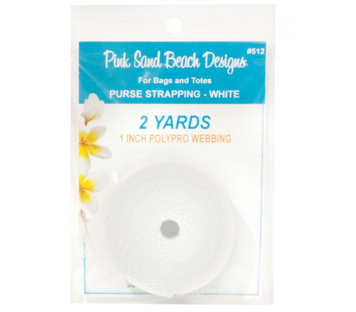Pink Sands White Polypro Webbing 1-inch by 2-yards