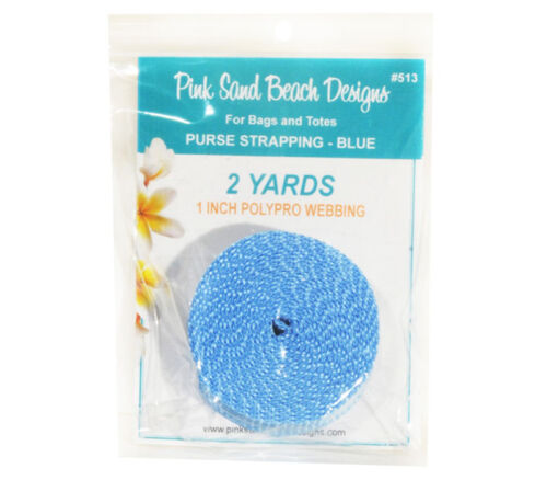 Pink Sands Blue Polypro Webbing 1-inch by 2-yards