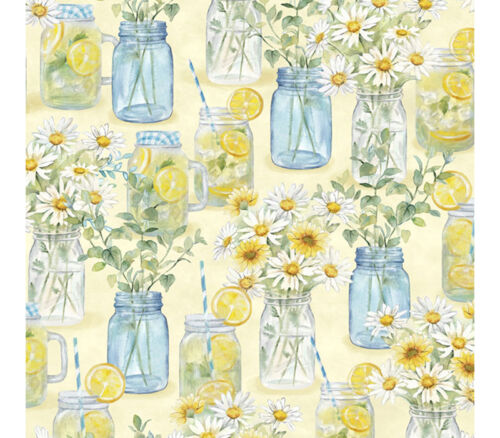 Zest for Life Mason Jars and Bouquets on Yellow