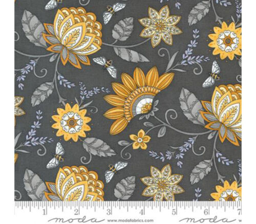 Honey and Lavender Garden Jacquard on Charcoal