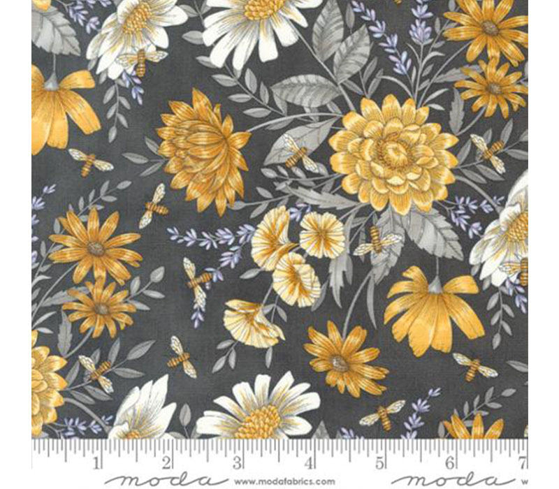 Honey and Lavender Floral on Charcoal