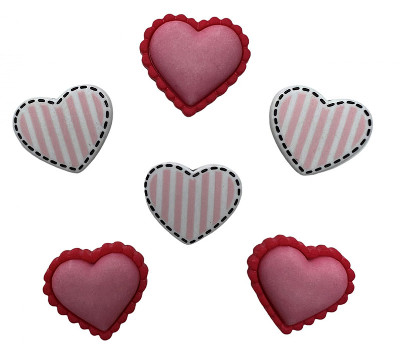 Novelty Buttons With Love Hearts #4465