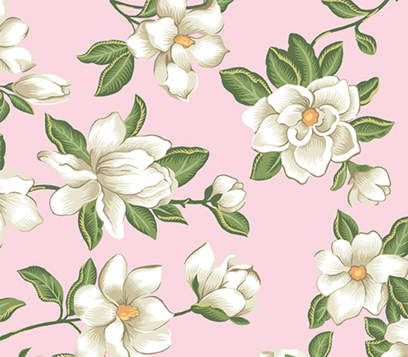 Magnolia Florals Large Magnolia on Pink