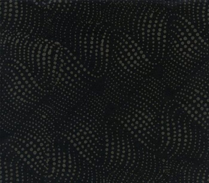 Prairie Batiks Wavy Dots in Black