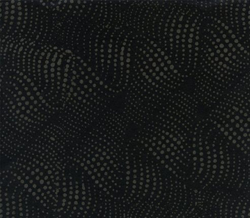 Prairie Batiks Wavy Dots in Black