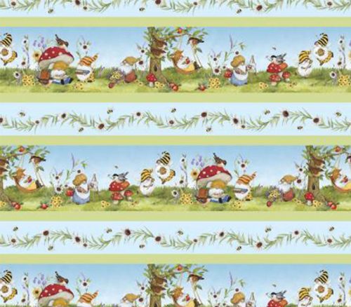Buzzin' with my Gnome-iez Gnomes and Mushrooms Towel Band Cut - 22.5-inches by 42 inches