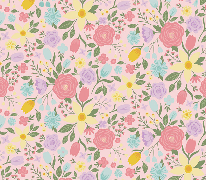 Bunny Trail Main Florals in Pink