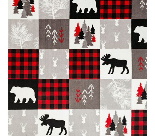 Cabin Quilt Digital Printed Cuddle in Scarlet