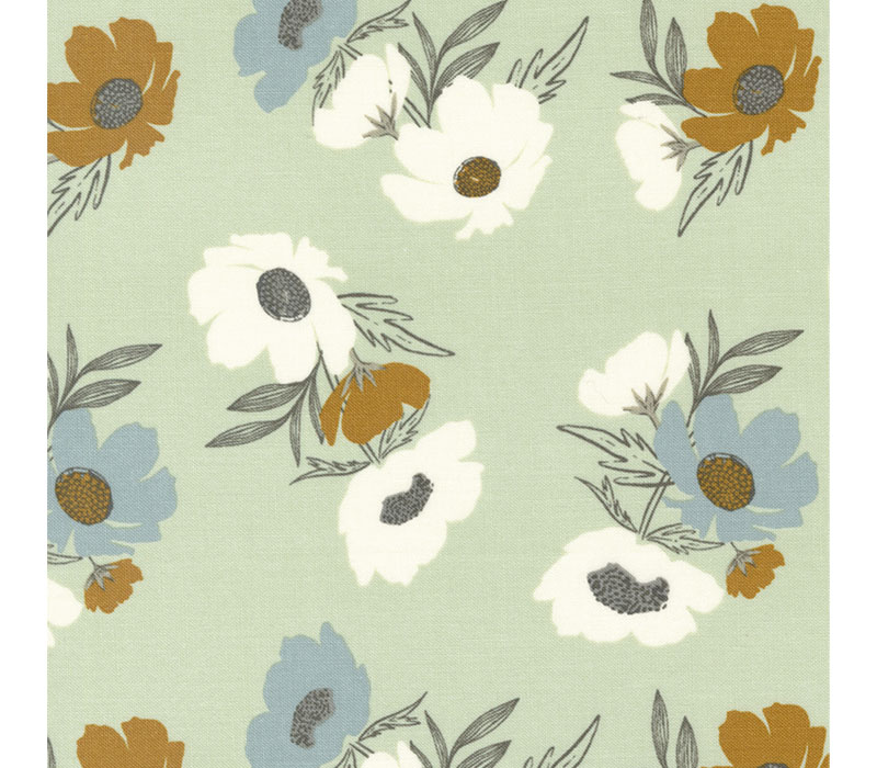 Woodland Wildflowers Bold Blooms on Mint