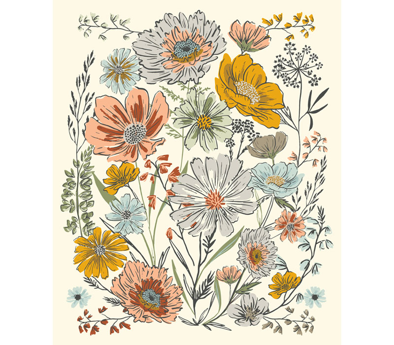 Woodland Wildflowers Floral Panel