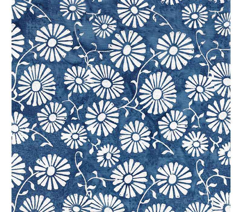 Red White and Blue Batiks Daisy in French Blue