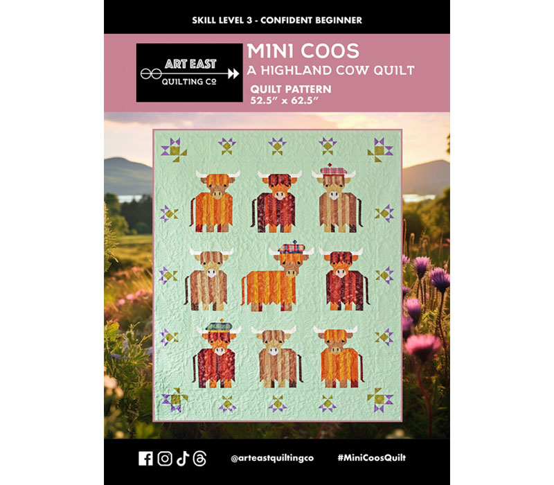 Mini Coos A Highland Cow Quilt Pattern #AEMC1123